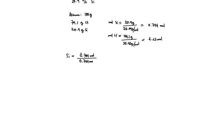 A chloride of silicon contains 79.1 mass cl