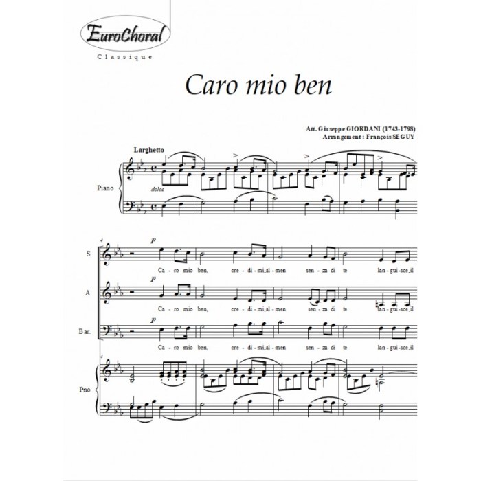 Caro mio ben lyrics english