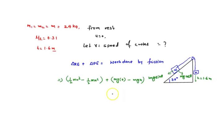 Kg m1 crates m2 mass two solved