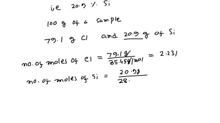 A chloride of silicon contains 79.1 mass cl